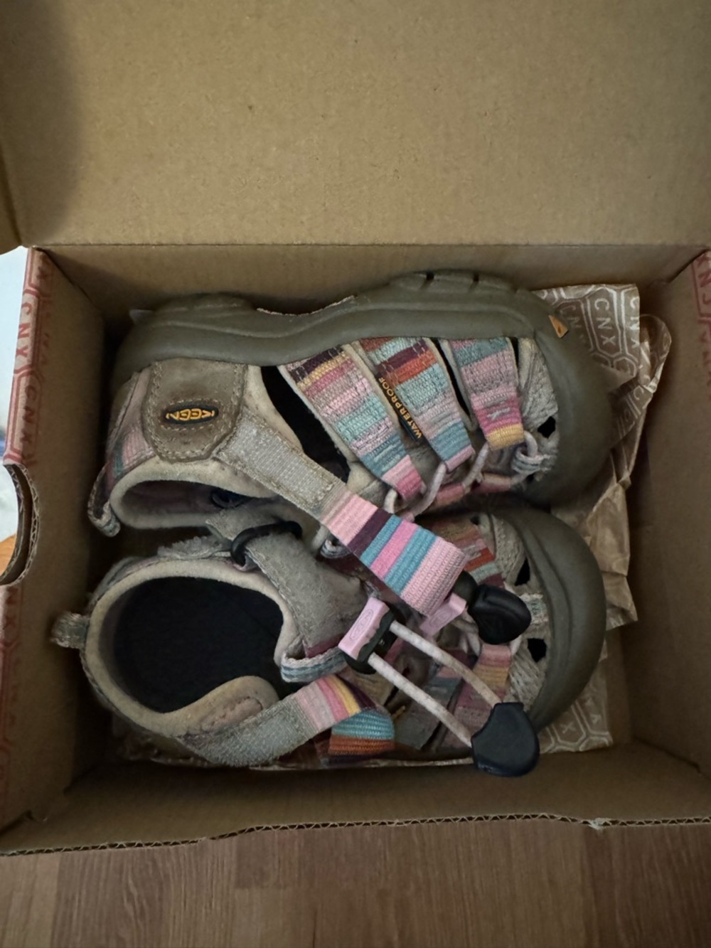KEEN Kids' Pink Multicolor Striped Sandals size 8